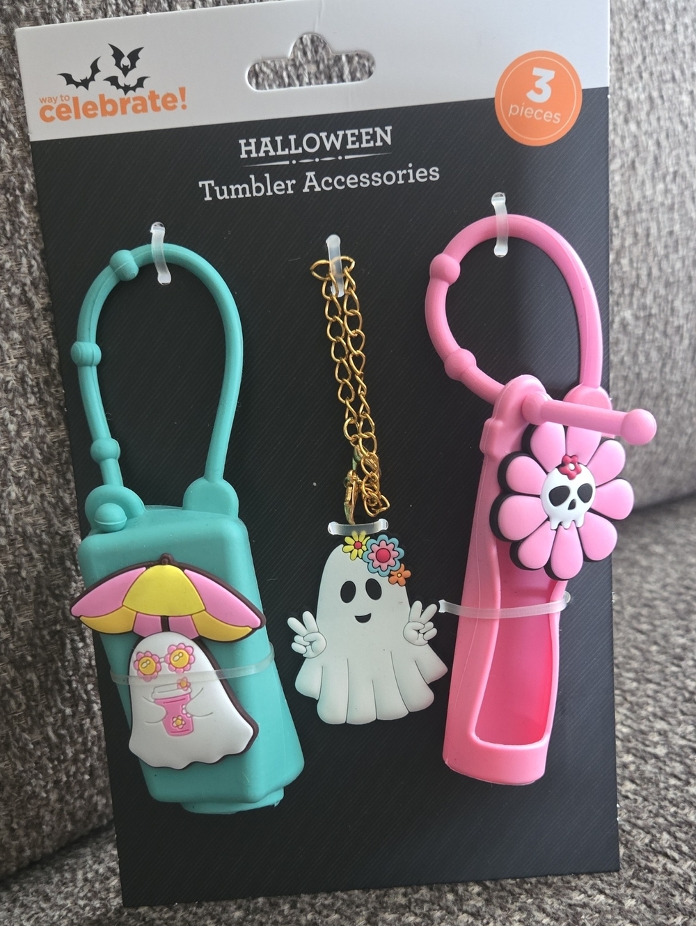 Way to Celebrate! Halloween Tumbler Accessories - Pink & Teal Set